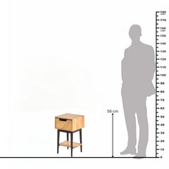 Edra 1-Drawer Bedside Table in Light Mango Wood