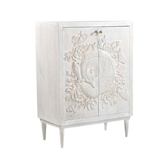 Reyansh Hand-Carved Floral Cabinet