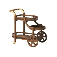 Aurelius Mango Wood & Metal Wheel Serving Trolley