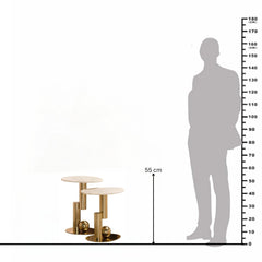 Marble Accent Table with Gold Metal Base