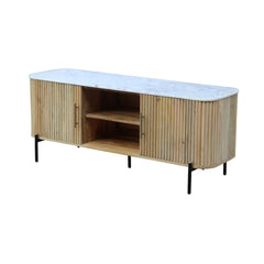 Karlen Mango Wood & Marble Top TV Unit