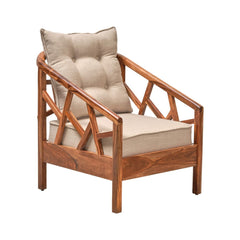 Blue City Single Seater Wooden Sofa
