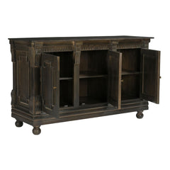 Tobias Classic Carved 3-Door Wood Sideboard