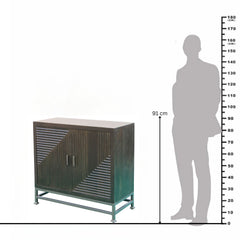 Esteban 2-Door Mango Wood & Iron Cabinet