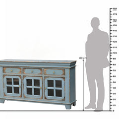 Kaedon Mango Wood & Glass Sideboard