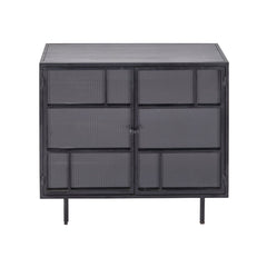 Fergus 2-Door Cabinet in Mango Wood, Glass & Iron