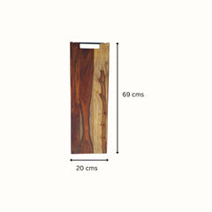 Extra-Long Professional Sheesham Wood Cutting Board with Top Iron Handle - Large