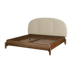 Skylan Queen Bed – Sheesham Wood & Upholstered Headboard