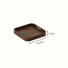 Tiyu Square Solid Mango Wood Tray - Large