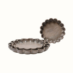 Scalloped Edge Solid Mango Wood Tray - Small
