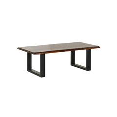 Sheesham Wood Coffee Table with Sleek Metal Legs