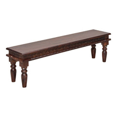 Lata Sheesham Wood Hand-Carved Dining Bench