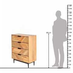 Edra Light Mango Wood 4-Drawer Chest