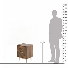 Edra 2-Drawer Bedside Table in Dark Mango Wood
