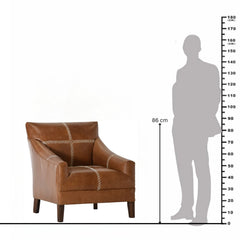 Sylas Modern Farmhouse Leather Lounge Chair