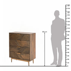 Edra Dark Mango Wood 4-Drawer Chest