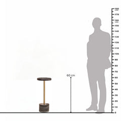 Aurelia Metal End Table with Marble Base and Top