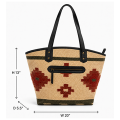 The Terracotta Sun Woven Kilim & Leather Tote