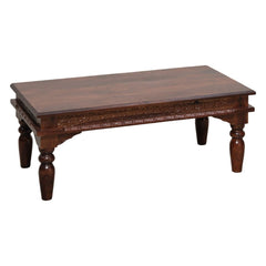 Lata Sheesham Wood Hand-Carved Coffee Table