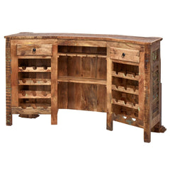 Sawan Rustic Mango Wood Shutter-Front Bar