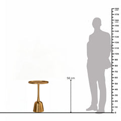 Sculptural Gold Finish End Table