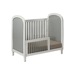 Classic White Mango Wood Baby Crib with Fabric Cushioning