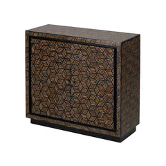 Naveen 2-Door Mango Wood Inlay Cabinet