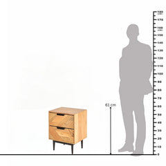 Edra 2-Drawer Bedside Table in Light Mango Wood