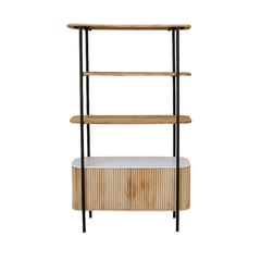 Karlen Mango Wood & Marble Bookshelf
