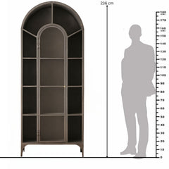 Donlin Tall Metal & Glass Cabinet