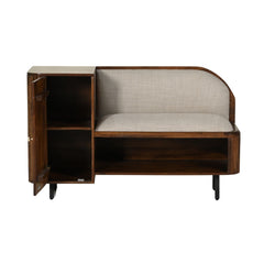 Wooden Shoe Rack with Cushioned Seat & Back