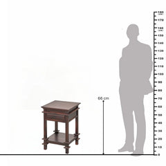 Tikku Sheesham Wood Side Table with Drawer