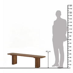 Fluted Leg Vintage Dining Bench