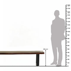 Sheesham Wood Dining Bench with Metal Legs