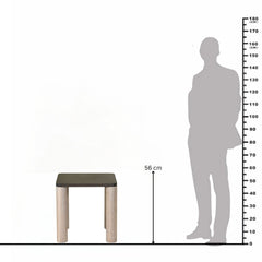 Oak Wood Lamp Table with Black Top
