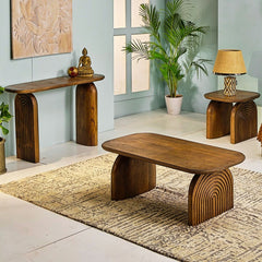 Derryn Console Table with Sculpted Wooden Legs