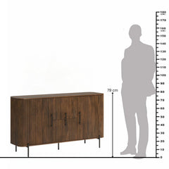 Reed Mango Wood Sideboard with Metal Legs