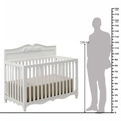 Luxury Vintage Baby Crib Crafted in Mango Wood & Fabric