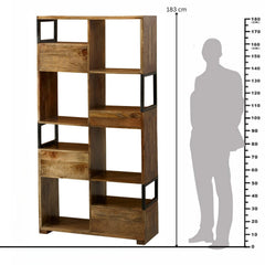 Cubist Urban Composition Bookcase with Drawers