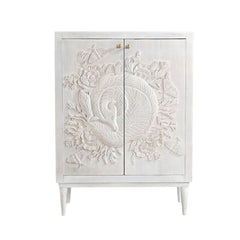 Reyansh Hand-Carved Floral Cabinet