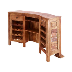 Sawan Rustic Mango Wood Shutter-Front Bar