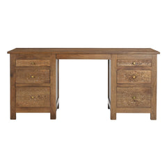 Maharani Hand-Carved Solid Wood Desk with 7 Drawers