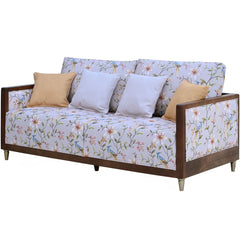 HC Three Seater Sofa – Elegant Printed Upholstery