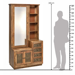 Kittur Solid Wood Dressing Table with Mirror & Storage