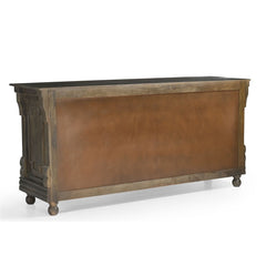 Tobias Classic Carved 4-Door Wood Sideboard