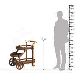 Aurelius Mango Wood & Metal Wheel Serving Trolley