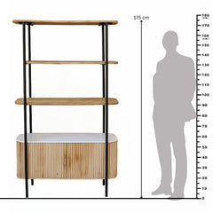 Karlen Mango Wood & Marble Bookshelf