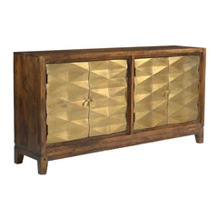 Alby 4-Door Sideboard with Brass-Finish Facade