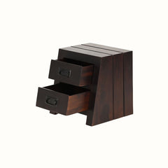 Jaipur Solid Sheesham Wood Bedside Table with 2 Drawers