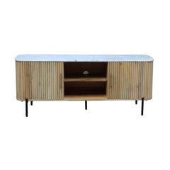 Karlen Mango Wood & Marble Top TV Unit